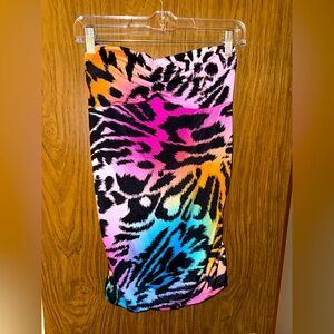 Strapless multicolor Animal Print top size xlarge